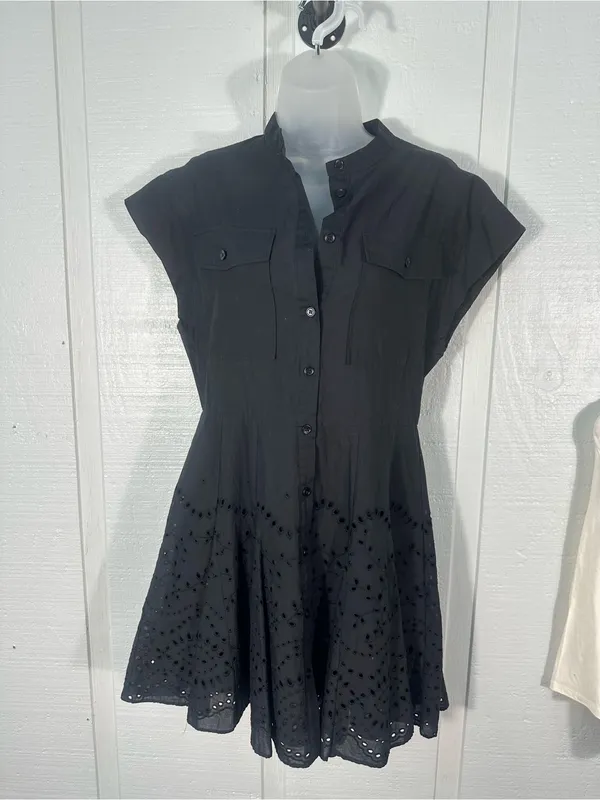 Zara Black Short Sleeve Dress Size Medium NWT - Image 2