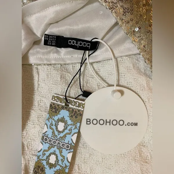 Boohoo Sequin Tank Top Peplum Camisole Size 18 - Image 6