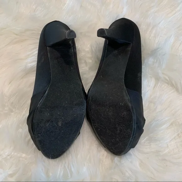 Michaelangelo size 8 m black heels pumps with sparkly accent‎ at toes peep toe - Image 7