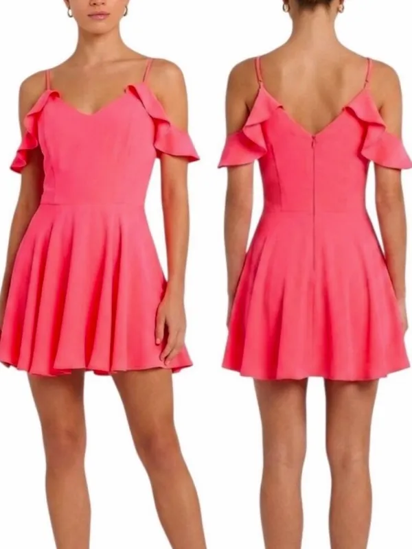 EUC Amanda Uprichard Silk Tate Dress Fluro Pink Size XS - Image 2