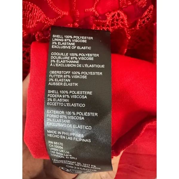 Anthropologie Ruffle Strap Corset Lace Mini Dress Lipstick Red Coquette NWT XL - Image 7