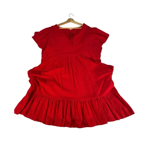 Knox Rose Red Babydoll Dress XXL Tiered Ruffle Coquette Romantic Boho - Image 9
