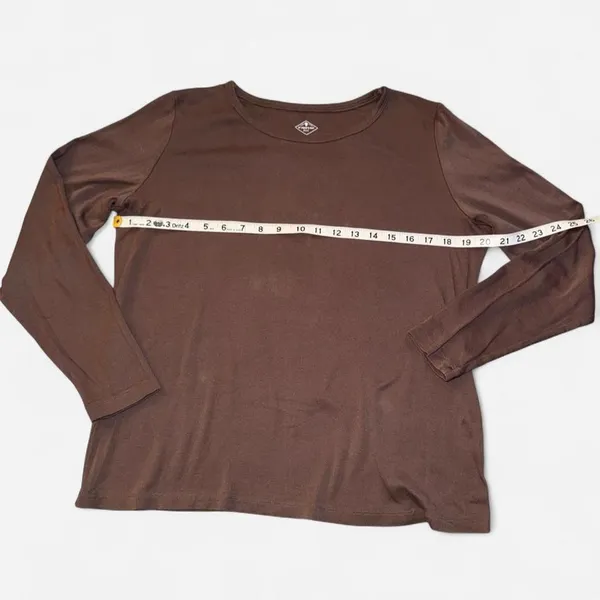 St. John’s Bay brown long sleeve cotton shirt, size Large - Image 4