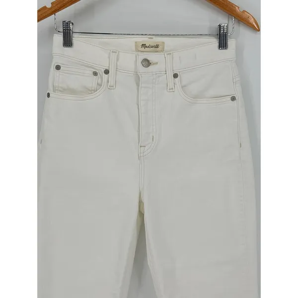 Madewell The Perfect Vintage Jean Womens 24 Tile White‎ Raw Hem High Rise Denim - Image 7