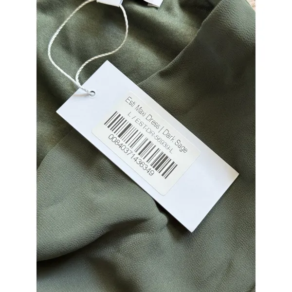 Baltic Born Esti Maxi Dress NWT Large Dark Sage‎ Green Boho Wedding Romantic - Image 5