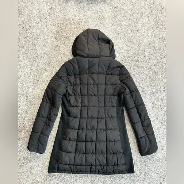 Calvin Klein Black Velvet-Trim Puffer size Medium - Image 5