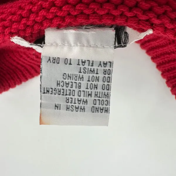 Vintage Koret Sweater Vest Women M Red Cotton Knit Argyle Tree House Cottagecore - Image 5