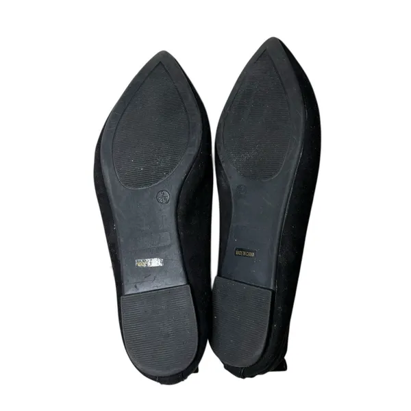 Lulu's Emmy Faux Suede Slip On Pointed Toe Flat Loafers Black Womens Size 9 - Image 6