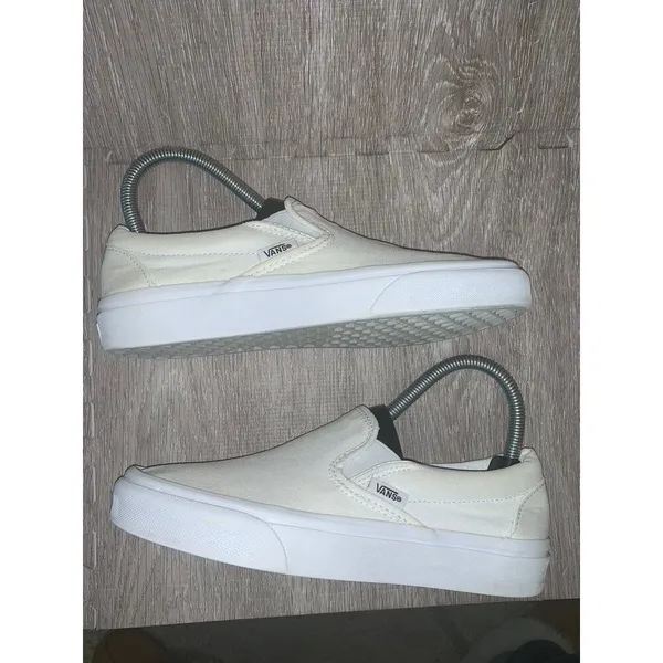 Vans Classic Slip-On‎ Unisex Shoes White Women's Size 6 Casual Skate Sneakers - Image 4