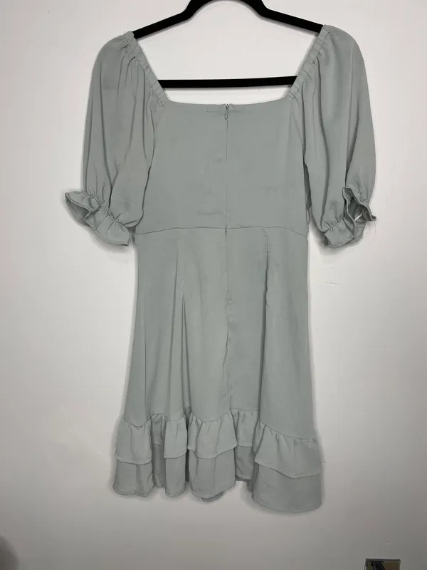 Double Zero Puff Sleeve Mini Dress in Sage - Image 5