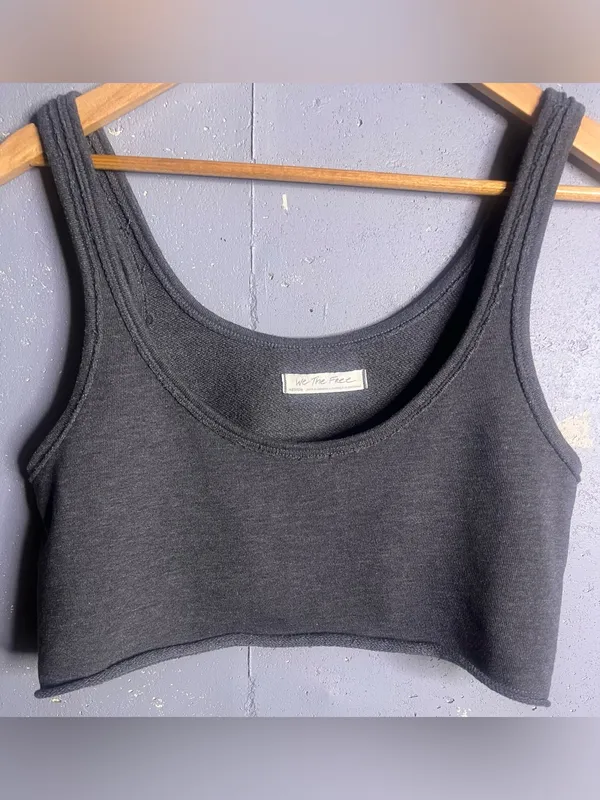 We the Free Gray Cropped Tank Size Medium - Image 4