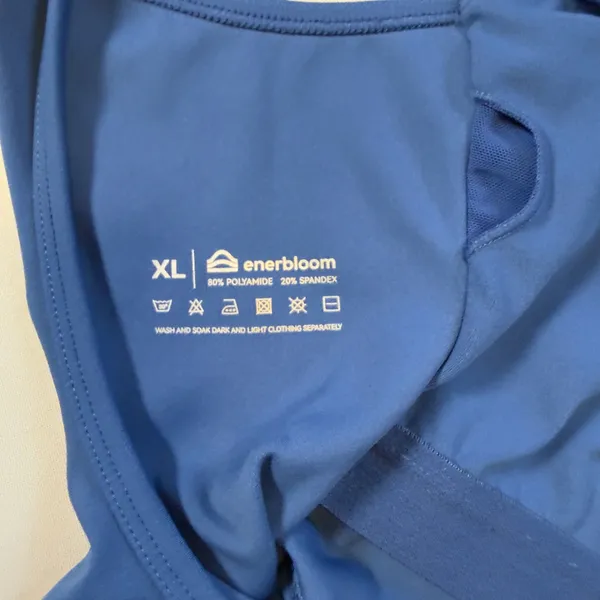Enerbloom Blue Active Romper Cross Back Athletic Bodysuit w/Pockets XL Exercise - Image 7