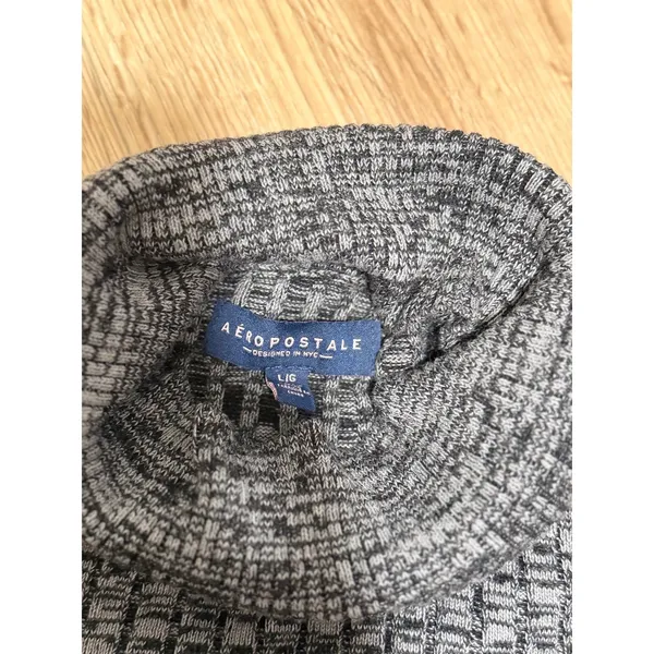 Aeropostale Womens‎ Gray Space Dye Turtleneck Ribbed Knit Sweater Size Large - Image 3