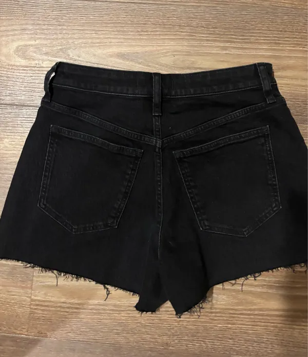 Madewell “The Perfect Jean Short” black denim raw hem woman’s size 27 NWT - Image 5