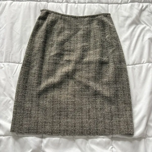 Mini Skirt‎ Womens Size 4 Wool Blend Brown Tweed Lined Officechic Corpcore City - Image 7