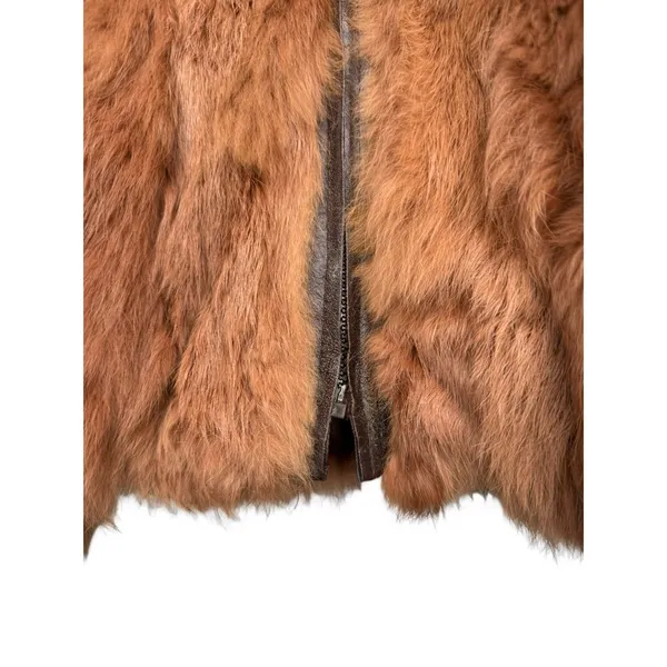 Vintage Genuine Rabbit Fur Coat Jacket Small Made In Korea Variegated RN66109 - Image 2