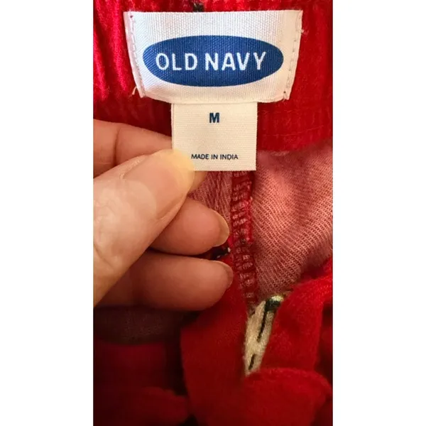 Old Navy Women’s Red Dog Print Pajama Set Button Front Shirt Pants Size Medium - Image 11