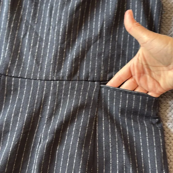 Anthropologie Size 2 Black Wide Leg‎ Pin stripped Jumpsuit - Image 3