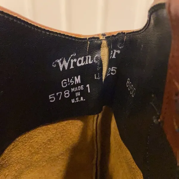 Vintage Wrangler Western Hippie Boots 70s‎ 80s Boho A8 - Image 11