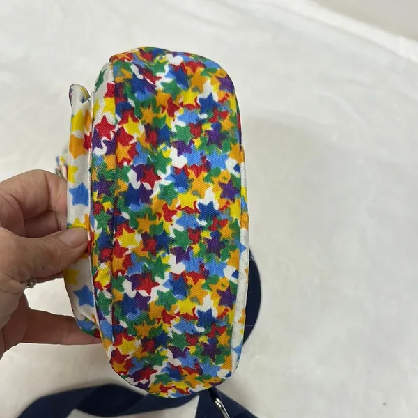 Blue and Yellow Mosaic Backpack with Adjustable Strap - Image 7