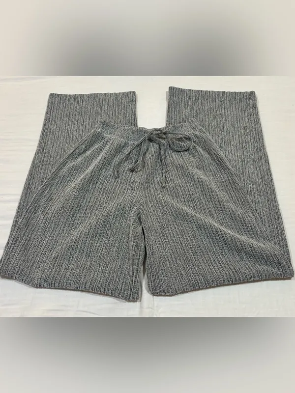 Zara Gray Ribbed Drawstring Pants - Image 2