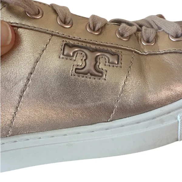 Tory Burch‎ Amalia Rose Gold Metallic Sneakers 8 - Image 9