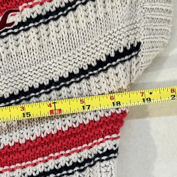 Hollister Open Front Knit Short Sleeve Striped‎ Cardigan Sweater Large - Image 6