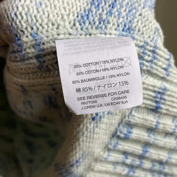 J.Crew Speckled Cotton Sweater (Sz XL) Sky Cabana Space Dye Blue - Image 7