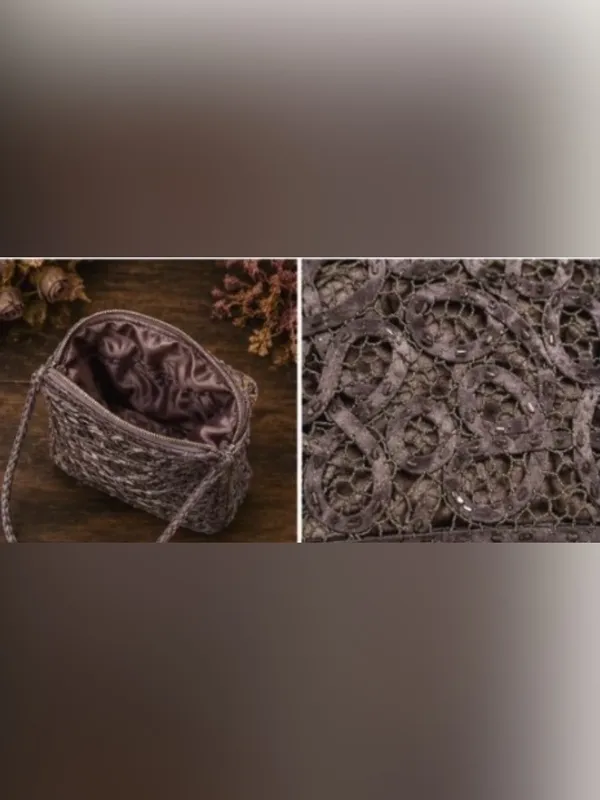 Gorgeous vintage inspired handmade lace inspired open work evening bag - Image 3
