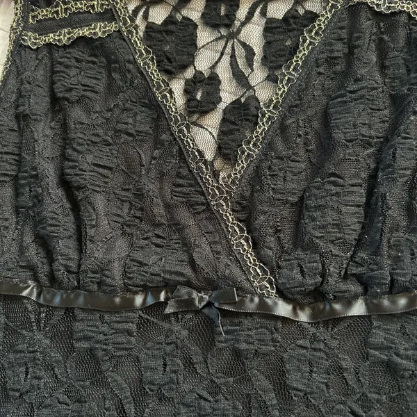 Dolls Kill Sexy Y2K sheer floral lace bow ribbon babydoll mini dress lingerie small - Image 7