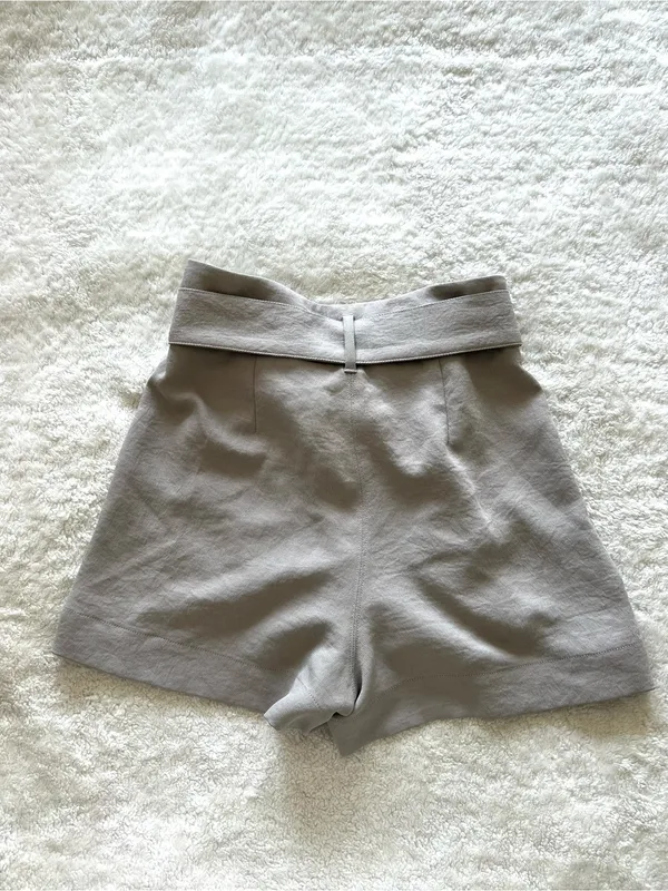 Wilfred High-Waist Paperbag Tie Waist Shorts Tan Size 2 - Image 3