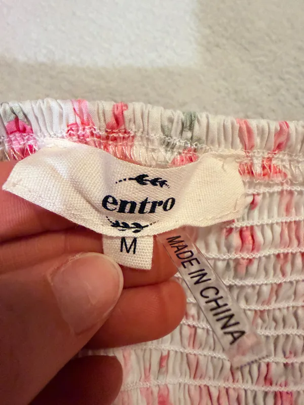 Entro Pink and White Floral Tie-Shoulder Sundress - Image 4