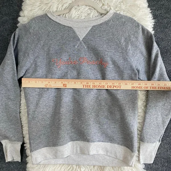 Champion Grey Pullover You'Re Peachy Embroidered Sweatshirt Activewear Sporty - Image 6