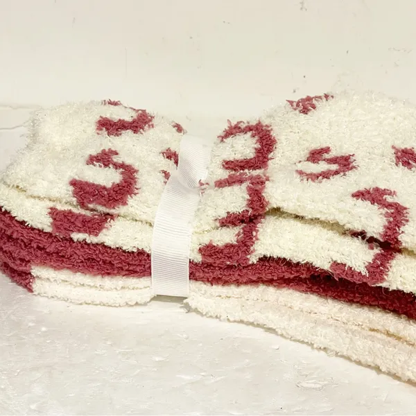 True Religion Fleece‎ Sherpa Slipper Socks NEW Size 9-11 Multi Color Print - Image 3