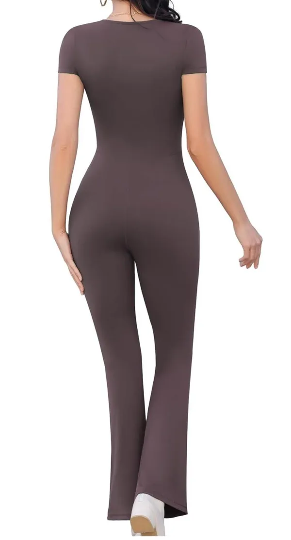 Wide Leg Jumpsuit Brown Size XS - Image 3