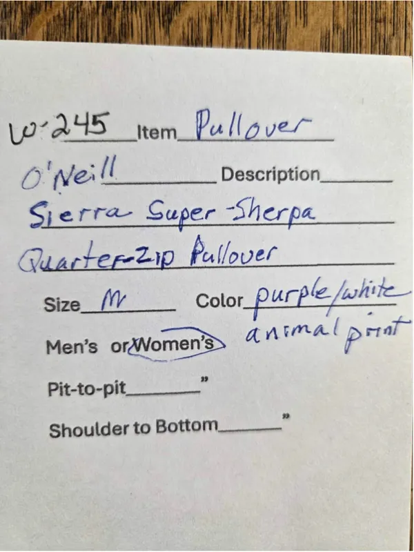 O’Neill Women’s Sierra Super Sherpa Quarter-Zip Pullover Purple Animal Medium W - Image 5