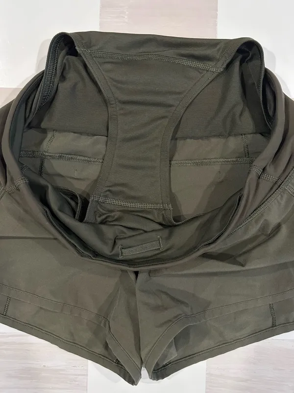 lululemon speed short 2.5” dark olive green 4 W7578S - Image 6