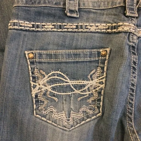 Cowgirl Tuff fearless bling jeans bootcut wide leg 28 - Image 6