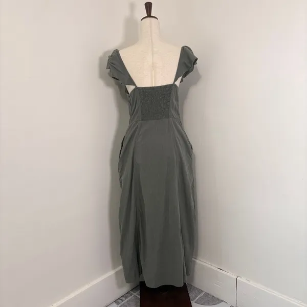 Universal Threads Green Ruffle V Neck Sleeveless Maxi Dress Sz S - Image 4