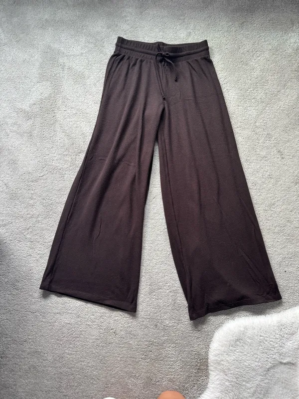 H&M Flared Pants Ribbed Brown - Image 2