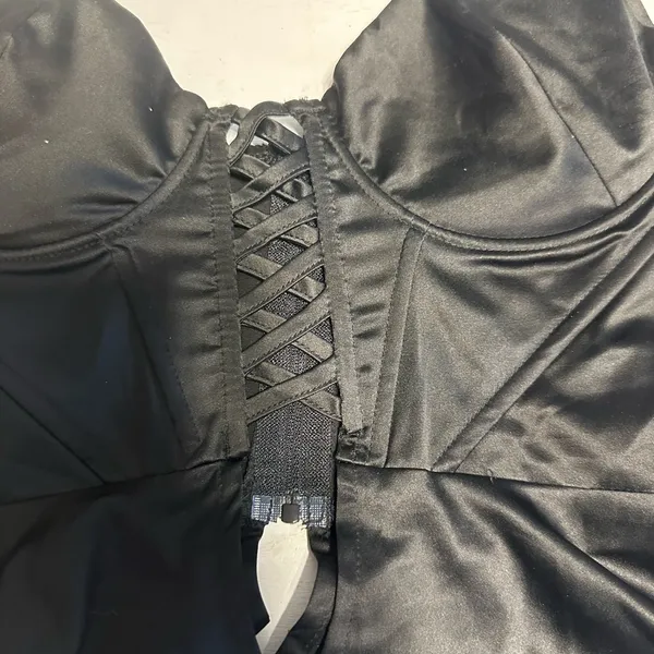 Windsor Black Lace-Up Bustier Top - Image 2