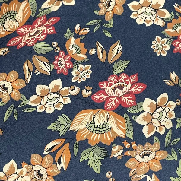 Farm Rio Boho Floral Maxi Skirt Black Tan Blue Mixed Flower Print Cottage Size S - Image 4
