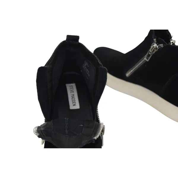 Steve Madden Black Suede‎ Leather Wedgie Hidden Wedge Zip Up Ankle Boots - Image 6