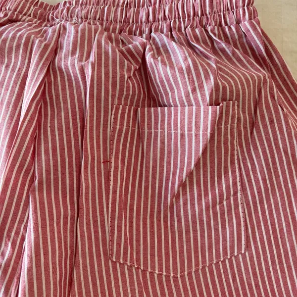 Women's Pull On Drawstring Waist Below Knee Wide Leg Capri Size L #260663 - Image 6