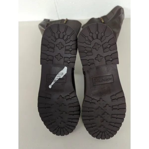 New NORDSTROM Nooliver-lea Leather dark brown boots sz5.5 tall riding equestrian - Image 4