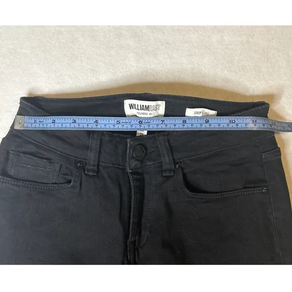 William Rast Black Embroidered Crop Flare Jeans Size 25 Boho Scalloped Hem Denim - Image 7