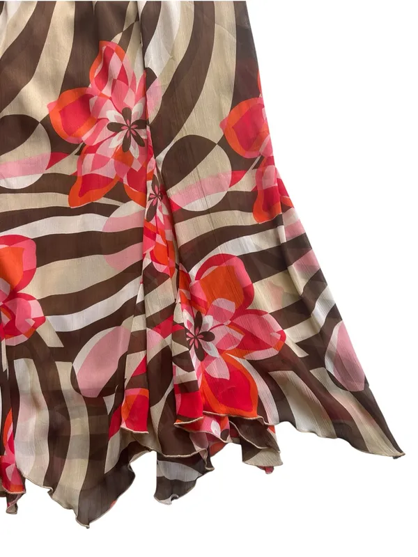Y2K Whimsigoth Boho Chic Coastal Cowgirl Handkerchief Hem Midi Skirt Size M NWT - Image 3
