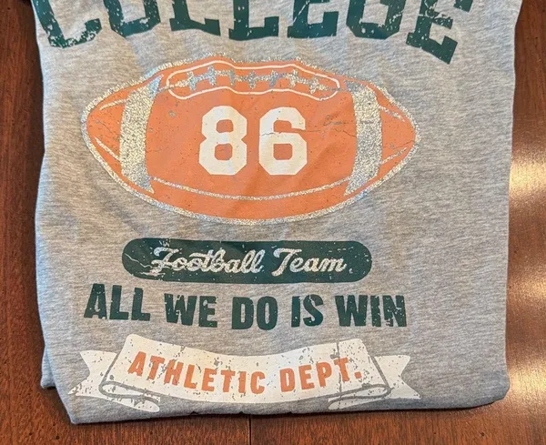 Gray College Football Graphic Tee - Image 5