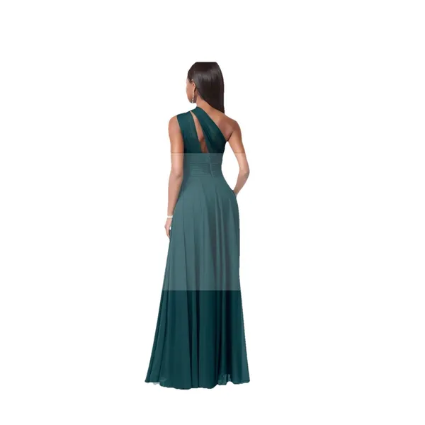 Azazie Charlize Stretch‎ A-Line One Shoulder Mesh Floor-Length Dress - Image 6