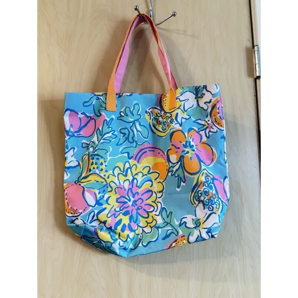 Lilly Pulitzer Estee Lauder Beach Tote Bag Resort Vacation Canvas Purse Limited - Image 2